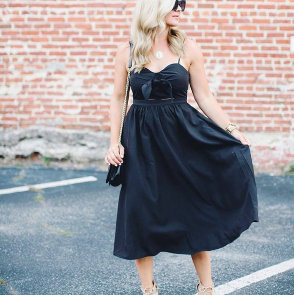 bardot tie front dress